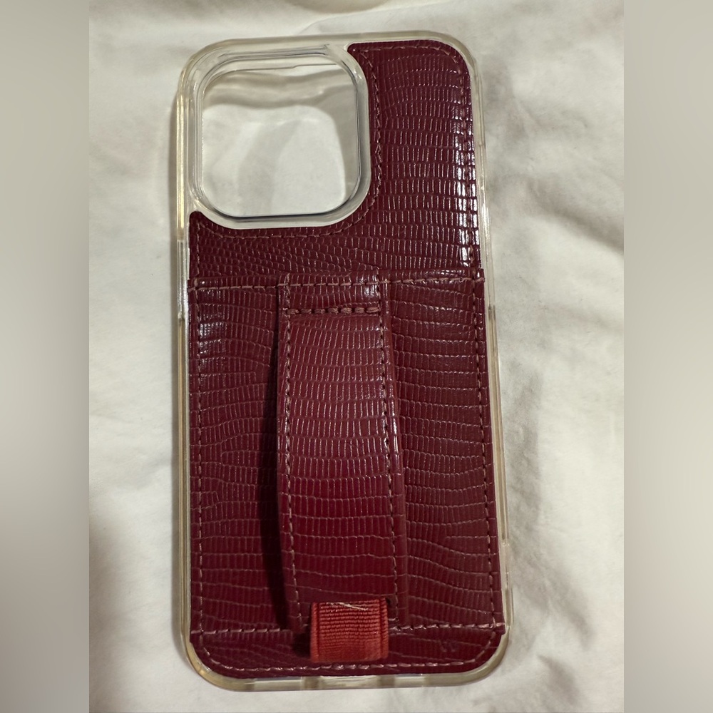 Walli Burgundy Leather Phone Case IPhone 15 Pro